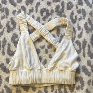 Women's Cream Cross-Back Top